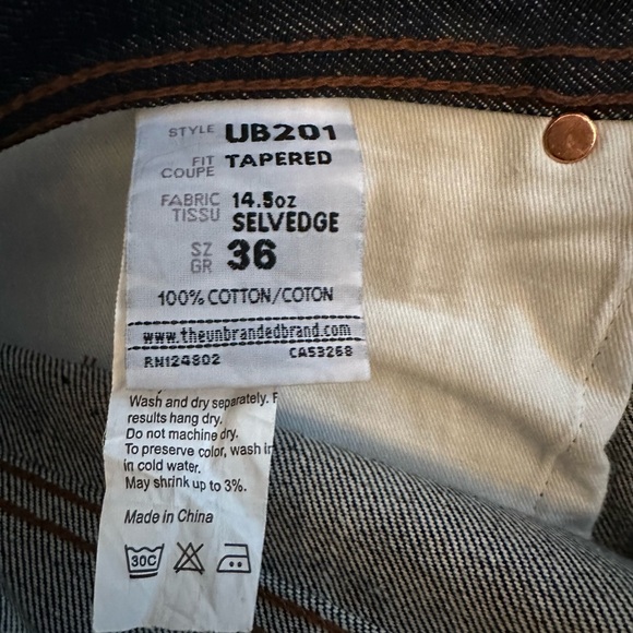 The Unbranded Brand UB201 mens selvedge jeans professionally tailored waist 36 - Picture 6 of 6